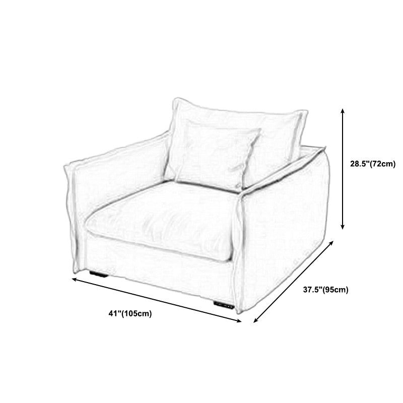 Fabric Living Room Square Arm Standard Cushions Contemporary Settee