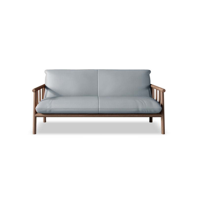 ミッドセンチュリーモダンフェイクレザーソファ29 "Wスクエアアームソファリビングルーム