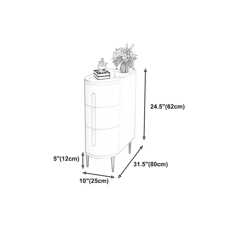 Glam 22.4-inch Tall Stone Top End Table Brass 4 Legs Sofa Side Table