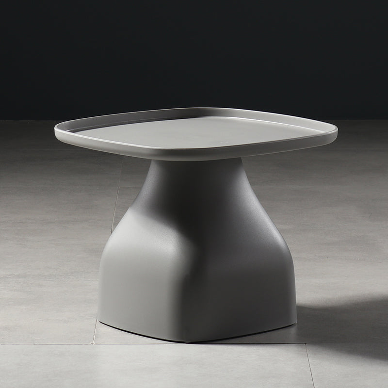 Scandinavian Round Tray Top Side End Table Plastic Pedestal End Table 19''L x19"W x 15"H Grey Clearhalo 'Coffee & Accent Tables' 'End & Side Tables' 'end_side_tables' 'furn' 'furn_end_side_tables' 'Furniture' 'Living Room Furniture' 5243399