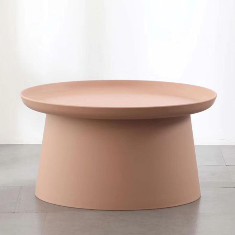 Scandinavian Round Tray Top Side End Table Plastic Pedestal End Table 28"L x 28"W x 14"H Pink Clearhalo 'Coffee & Accent Tables' 'End & Side Tables' 'end_side_tables' 'furn' 'furn_end_side_tables' 'Furniture' 'Living Room Furniture' 5243403
