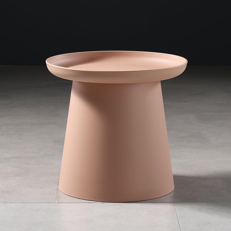 Scandinavian Round Tray Top Side End Table Plastic Pedestal End Table 20"L x 20"W x 18.5"H Pink Clearhalo 'Coffee & Accent Tables' 'End & Side Tables' 'end_side_tables' 'furn' 'furn_end_side_tables' 'Furniture' 'Living Room Furniture' 5243406
