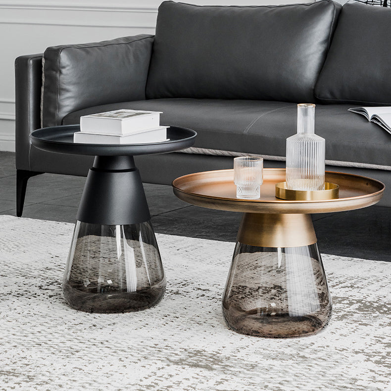 Tavolino con laterale rotondo in stile contemporaneo