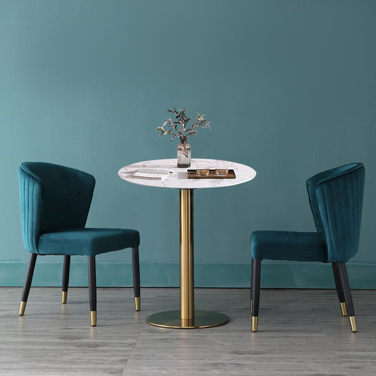 Tavolo da tavolo da piedistallo rotondo in acciaio rotondo alto 29,5 pollici per soggiorno