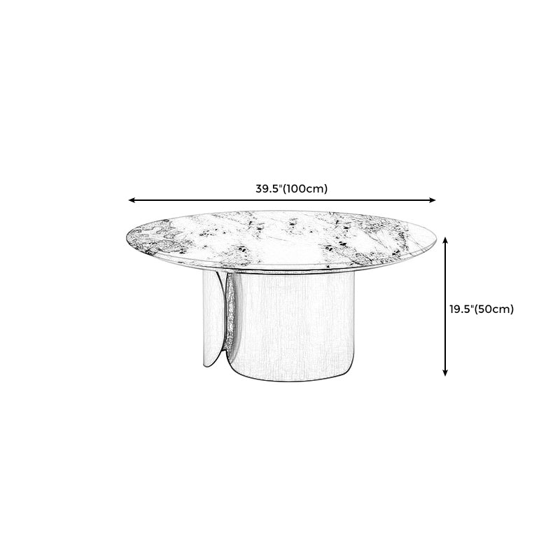 Contemporary Sintered Stone Side End Table with Metal Abstract Base Clearhalo 'Coffee & Accent Tables' 'End & Side Tables' 'end_side_tables' 'furn' 'furn_end_side_tables' 'Furniture' 'Living Room Furniture' 5243559