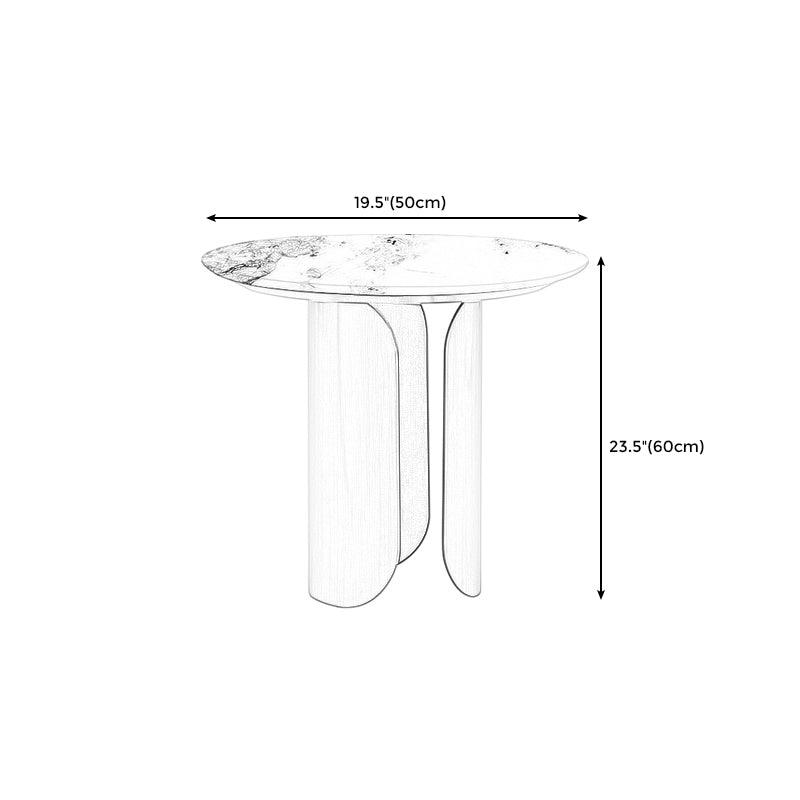 Contemporary Sintered Stone Side End Table with Metal Abstract Base Clearhalo 'Coffee & Accent Tables' 'End & Side Tables' 'end_side_tables' 'furn' 'furn_end_side_tables' 'Furniture' 'Living Room Furniture' 5243561