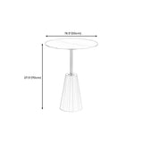 Zeitgenössischer rostfreier Stahlrund -Side -End -Endtisch mit Metallpodestbein