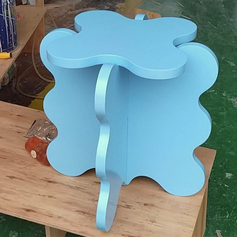 19.6" L X19.6" W X 19.6" H Modern Geometric Wood Side Table for Living Room