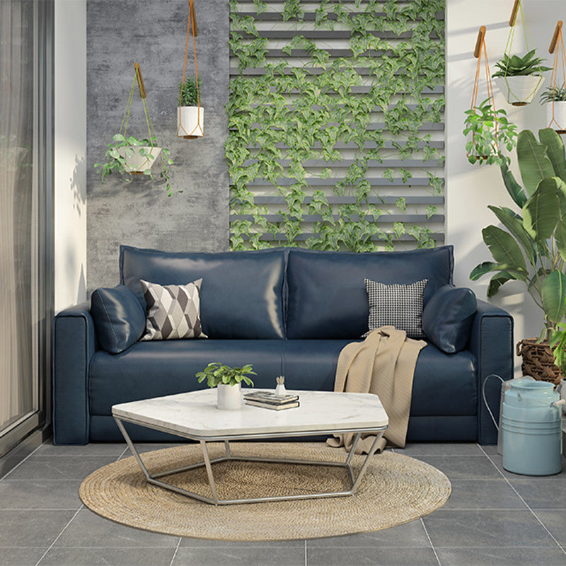 Standaard echt leer en faux lederen down vul spons loveseat