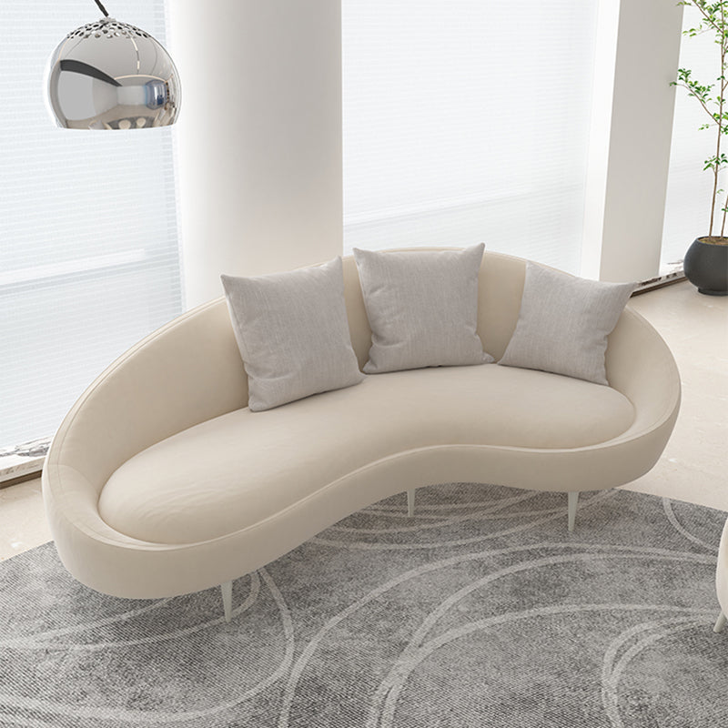 Beige Scandinavian Sofa with Tight Back 93' Wide for Living Room