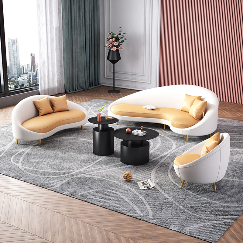 Beige Scandinavian Sofa with Tight Back 93' Wide for Living Room