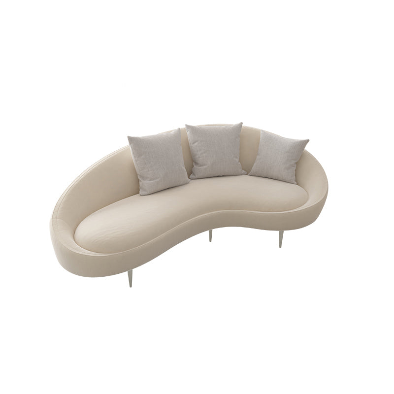 Beige Scandinavian Sofa with Tight Back 93' Wide for Living Room