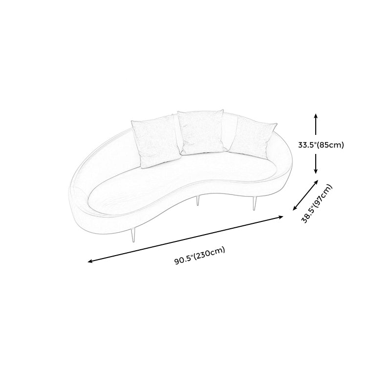 Beige Scandinavian Sofa with Tight Back 93' Wide for Living Room