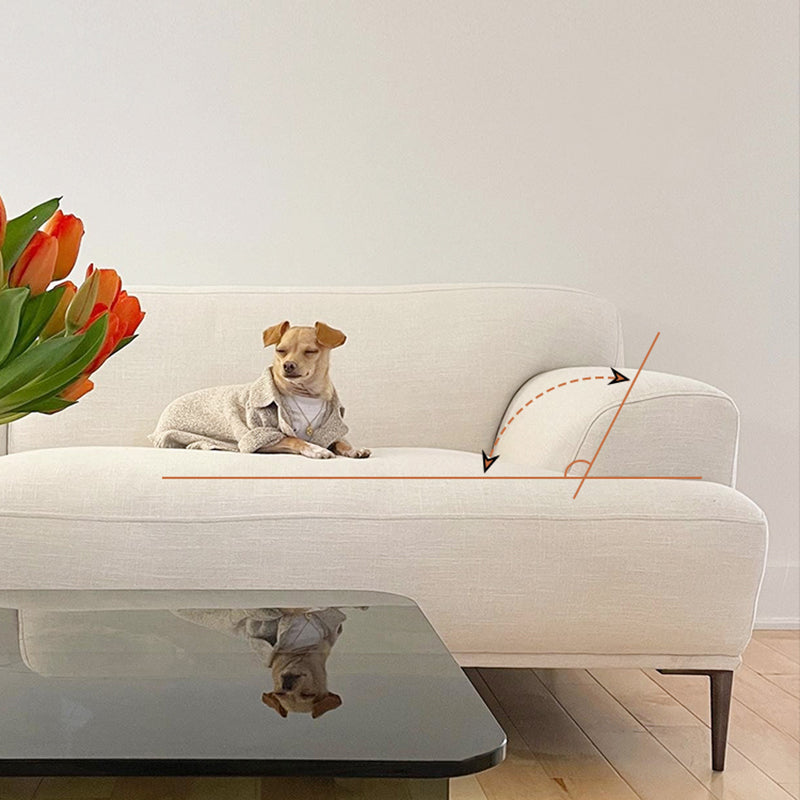 リネン埋め込み腕ソファ38 "wリビングルーム用のモダンなクッションソファ