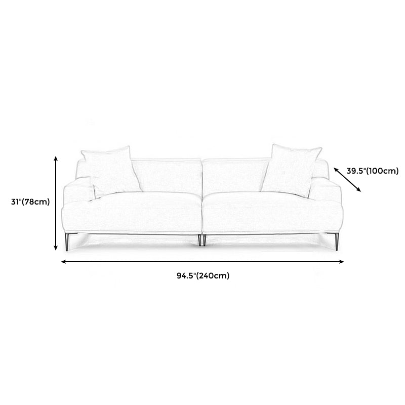 リネン埋め込み腕ソファ38 "wリビングルーム用のモダンなクッションソファ