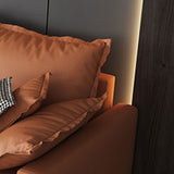 29.53 "H faux lederen vierkante arm moderne bank met kussens voor woonkamer