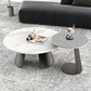 Slate and Metal Round 3 Legs Coffee Table Modern Table for Living Room 27.5"L x 27.5"W x 16"H + 20"L x 20"W x 20"H Clearhalo 'Coffee & Accent Tables' 'Coffee Tables' 'coffee_tables' 'furn' 'furn_coffee_tables' 'Furniture' 'Living Room Furniture' 5243771
