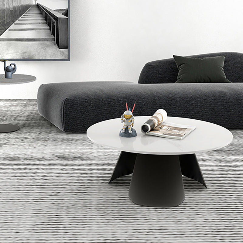 Slate and Metal Round 3 Legs Coffee Table Modern Table for Living Room Clearhalo 'Coffee & Accent Tables' 'Coffee Tables' 'coffee_tables' 'furn' 'furn_coffee_tables' 'Furniture' 'Living Room Furniture' 5243773