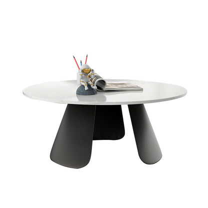 Slate and Metal Round 3 Legs Coffee Table Modern Table for Living Room Clearhalo 'Coffee & Accent Tables' 'Coffee Tables' 'coffee_tables' 'furn' 'furn_coffee_tables' 'Furniture' 'Living Room Furniture' 5243775