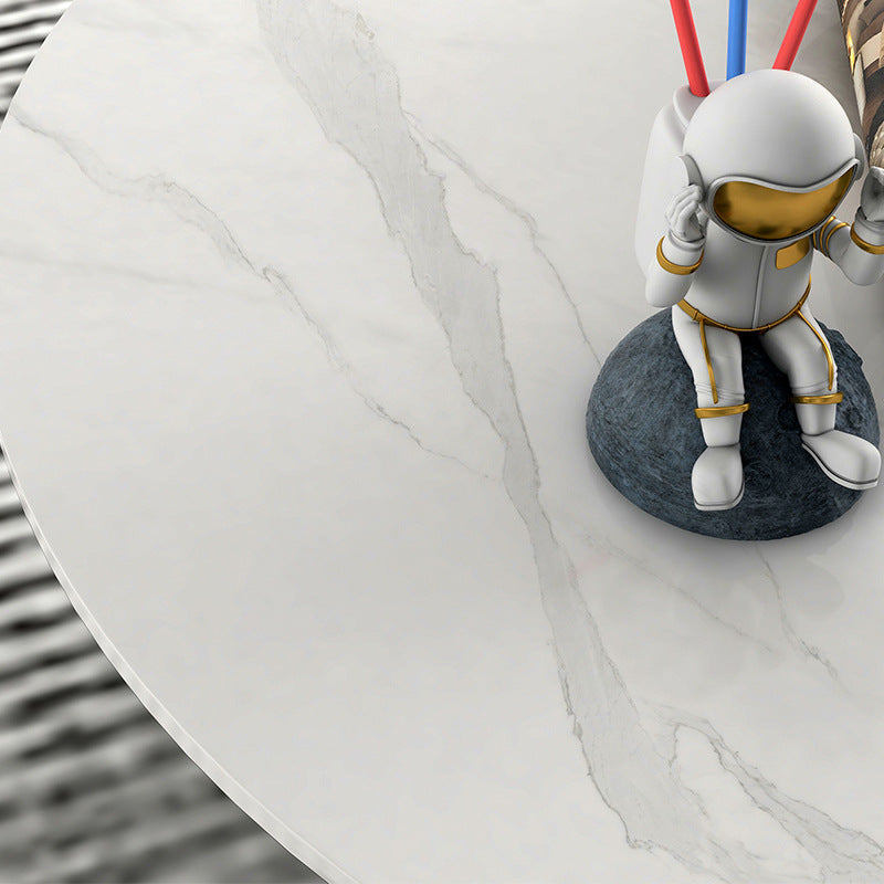 Slate and Metal Round 3 Legs Coffee Table Modern Table for Living Room Clearhalo 'Coffee & Accent Tables' 'Coffee Tables' 'coffee_tables' 'furn' 'furn_coffee_tables' 'Furniture' 'Living Room Furniture' 5243776