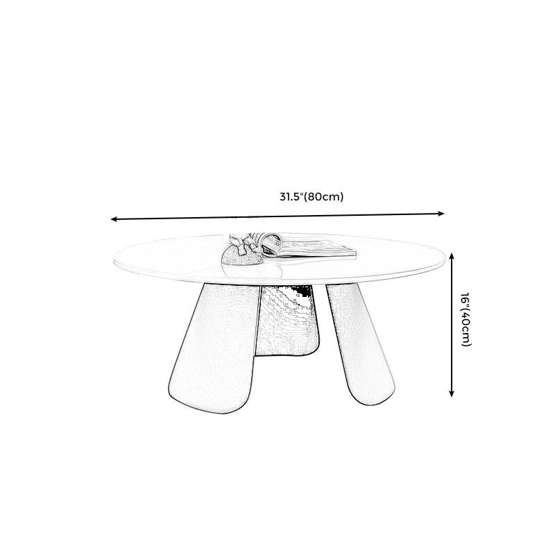Slate and Metal Round 3 Legs Coffee Table Modern Table for Living Room Clearhalo 'Coffee & Accent Tables' 'Coffee Tables' 'coffee_tables' 'furn' 'furn_coffee_tables' 'Furniture' 'Living Room Furniture' 5243781