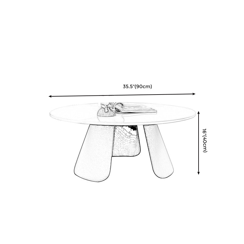 Slate and Metal Round 3 Legs Coffee Table Modern Table for Living Room Clearhalo 'Coffee & Accent Tables' 'Coffee Tables' 'coffee_tables' 'furn' 'furn_coffee_tables' 'Furniture' 'Living Room Furniture' 5243782