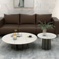 Modern Black and White Pedestal Coffee Table Round Slate and Metal Table Clearhalo 'Coffee & Accent Tables' 'Coffee Tables' 'coffee_tables' 'furn' 'furn_coffee_tables' 'Furniture' 'Living Room Furniture' 5243805