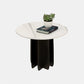 Modern Black and White Pedestal Coffee Table Round Slate and Metal Table Clearhalo 'Coffee & Accent Tables' 'Coffee Tables' 'coffee_tables' 'furn' 'furn_coffee_tables' 'Furniture' 'Living Room Furniture' 5243812