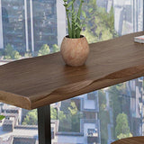 Dennenhout balktafel industriële staaftafel met ijzeren sleeënbasis