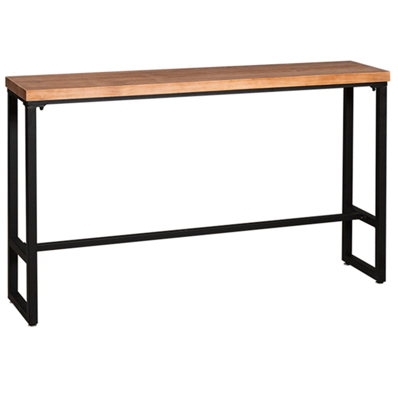 Industrial Trestle Cocktail Bar Table Solid Wood Rectangle Counter Table