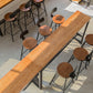 Industrial Trestle Cocktail Bar Table Solid Wood Rectangle Counter Table