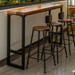 Industrial Trestle Cocktail Bar Table Solid Wood Rectangle Counter Table
