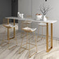 Rectangle Top Glam Bar Table 42-inch Height Gold Pedestal Bistro Table White Without Chairs Clearhalo 'Bar Furniture' 'Bar Tables' 'bar_tables' 'furn' 'furn_bar_tables' 'Furniture' 'Kitchen & Dining Furniture' 5245371