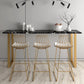 Rectangle Top Glam Bar Table 42-inch Height Gold Pedestal Bistro Table 70.9"L x 15.7"W x 41.3"H Black Without Chairs Clearhalo 'Bar Furniture' 'Bar Tables' 'bar_tables' 'furn' 'furn_bar_tables' 'Furniture' 'Kitchen & Dining Furniture' 5245373