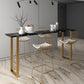 Rectangle Top Glam Bar Table 42-inch Height Gold Pedestal Bistro Table Clearhalo 'Bar Furniture' 'Bar Tables' 'bar_tables' 'furn' 'furn_bar_tables' 'Furniture' 'Kitchen & Dining Furniture' 5245381