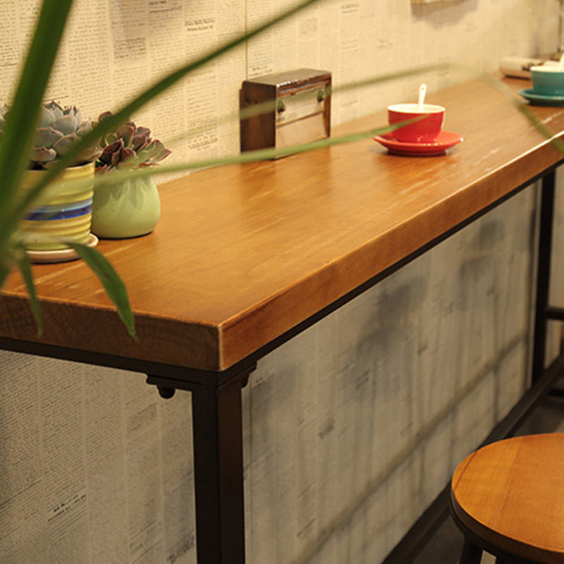 Industrial Rectangle Bistro Bar Desk Coffee Shop Trestle Bistro Bar Table Clearhalo 'Bar Furniture' 'Bar Tables' 'bar_tables' 'furn' 'furn_bar_tables' 'Furniture' 'Kitchen & Dining Furniture' 5245401