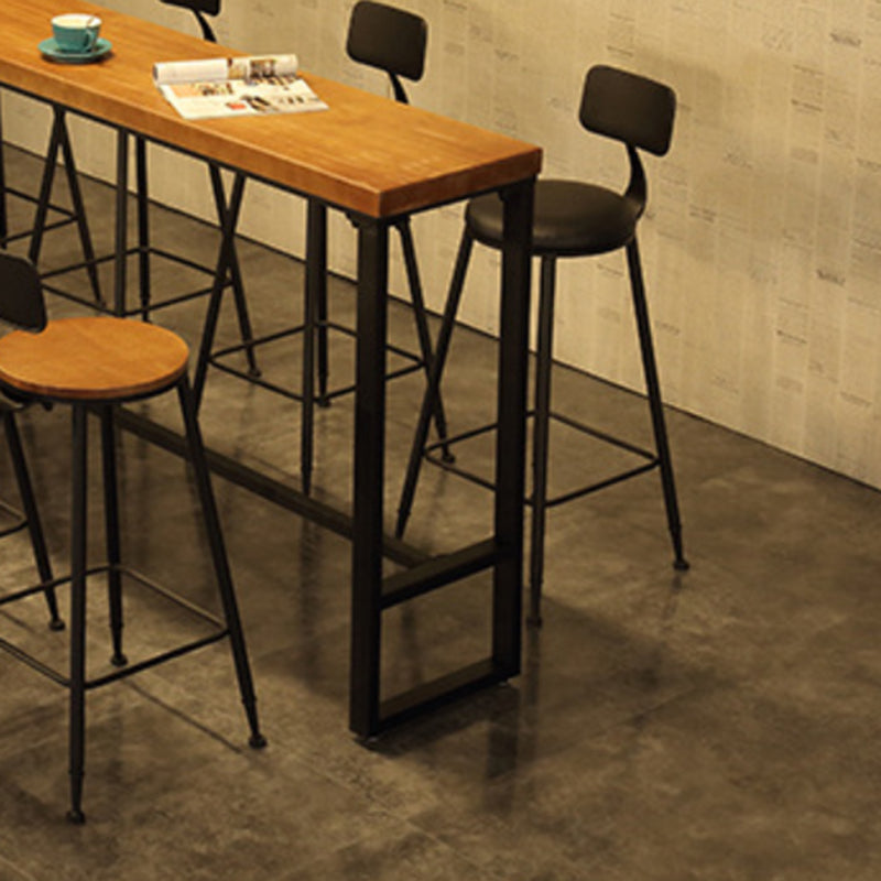 Industrial Rectangle Bistro Bar Desk Coffee Shop Trestle Bistro Bar Table Clearhalo 'Bar Furniture' 'Bar Tables' 'bar_tables' 'furn' 'furn_bar_tables' 'Furniture' 'Kitchen & Dining Furniture' 5245403