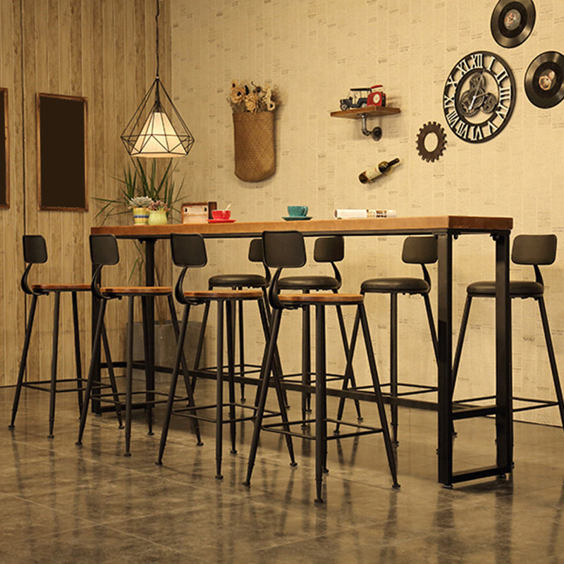 Industrial Rectangle Bistro Bar Desk Coffee Shop Trestle Bistro Bar Table Clearhalo 'Bar Furniture' 'Bar Tables' 'bar_tables' 'furn' 'furn_bar_tables' 'Furniture' 'Kitchen & Dining Furniture' 5245405