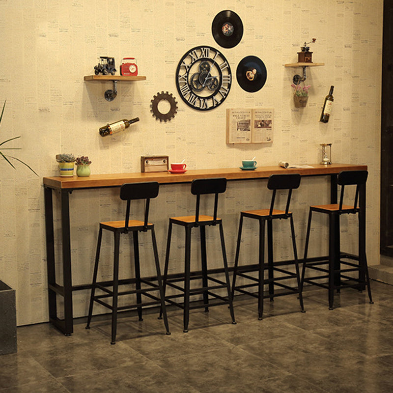 Industrial Rectangle Bistro Bar Desk Coffee Shop Trestle Bistro Bar Table Clearhalo 'Bar Furniture' 'Bar Tables' 'bar_tables' 'furn' 'furn_bar_tables' 'Furniture' 'Kitchen & Dining Furniture' 5245406