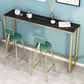 Contemporary Stone Top Bar Table 42-inch Height Iron Pedestal Bistro Table