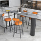 Nordic Style Stone Top Bar Table 42-inch Height Metal Pedestal Bistro Table 63"L x 15.7"W x 41.3"H Black Gray Clearhalo 'Bar Furniture' 'Bar Tables' 'bar_tables' 'furn' 'furn_bar_tables' 'Furniture' 'Kitchen & Dining Furniture' 5245439