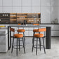 Nordic Style Stone Top Bar Table 42-inch Height Metal Pedestal Bistro Table 55.1"L x 15.7"W x 41.3"H Black Gray Clearhalo 'Bar Furniture' 'Bar Tables' 'bar_tables' 'furn' 'furn_bar_tables' 'Furniture' 'Kitchen & Dining Furniture' 5245440