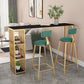 Modern Style Bar Table Stone Storage Top Pub Table for Living Room Black-Gold Without Chairs Clearhalo 'Bar Furniture' 'Bar Tables' 'bar_tables' 'furn' 'furn_bar_tables' 'Furniture' 'Kitchen & Dining Furniture' 5245456