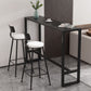 Contemporary Bar Table 42-inch Height Stone Top Bistro Table with Pedal 63"L x 15.7"W x 41.3"H Black Without Chairs Clearhalo 'Bar Furniture' 'Bar Tables' 'bar_tables' 'furn' 'furn_bar_tables' 'Furniture' 'Kitchen & Dining Furniture' 5245507