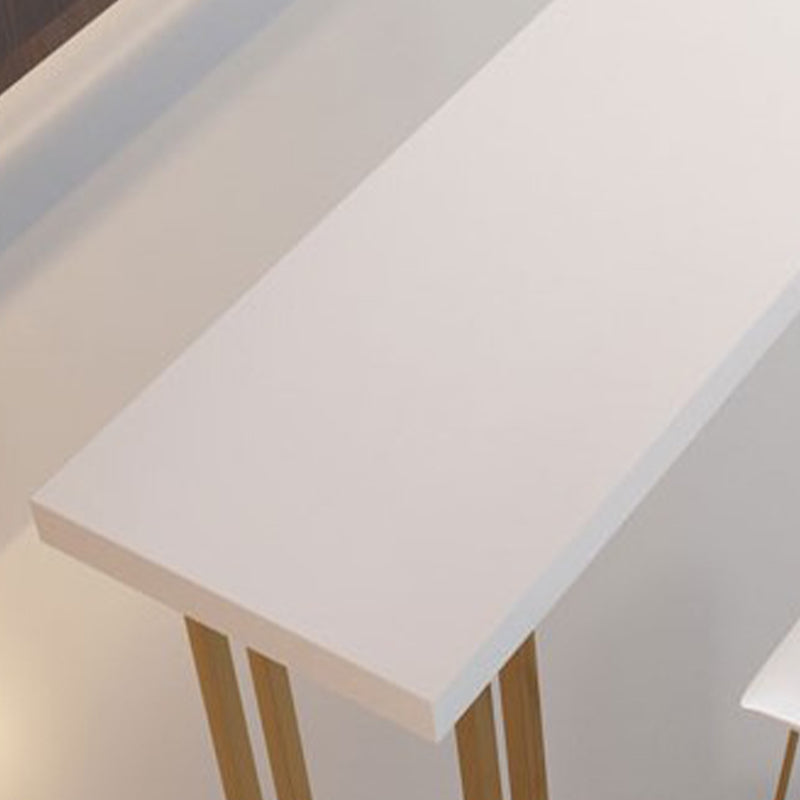 Glam Style Bar Table 42-inch Height Wood Top Bistro Table with Gold Pedestal Clearhalo 'Bar Furniture' 'Bar Tables' 'bar_tables' 'furn' 'furn_bar_tables' 'Furniture' 'Kitchen & Dining Furniture' 5245543