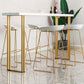 Glam Style Bar Table 42-inch Height Wood Top Bistro Table with Gold Pedestal Clearhalo 'Bar Furniture' 'Bar Tables' 'bar_tables' 'furn' 'furn_bar_tables' 'Furniture' 'Kitchen & Dining Furniture' 5245546