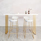 Glam Style Bar Table 42-inch Height Wood Top Bistro Table with Gold Pedestal Clearhalo 'Bar Furniture' 'Bar Tables' 'bar_tables' 'furn' 'furn_bar_tables' 'Furniture' 'Kitchen & Dining Furniture' 5245547