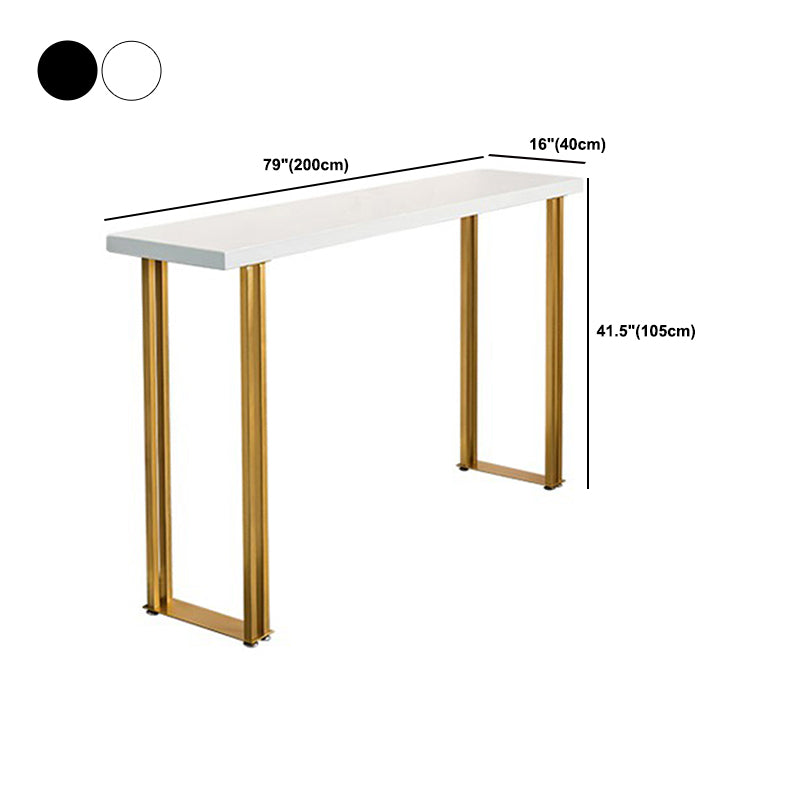 Glam Style Bar Table 42-inch Height Wood Top Bistro Table with Gold Pedestal Clearhalo 'Bar Furniture' 'Bar Tables' 'bar_tables' 'furn' 'furn_bar_tables' 'Furniture' 'Kitchen & Dining Furniture' 5245557