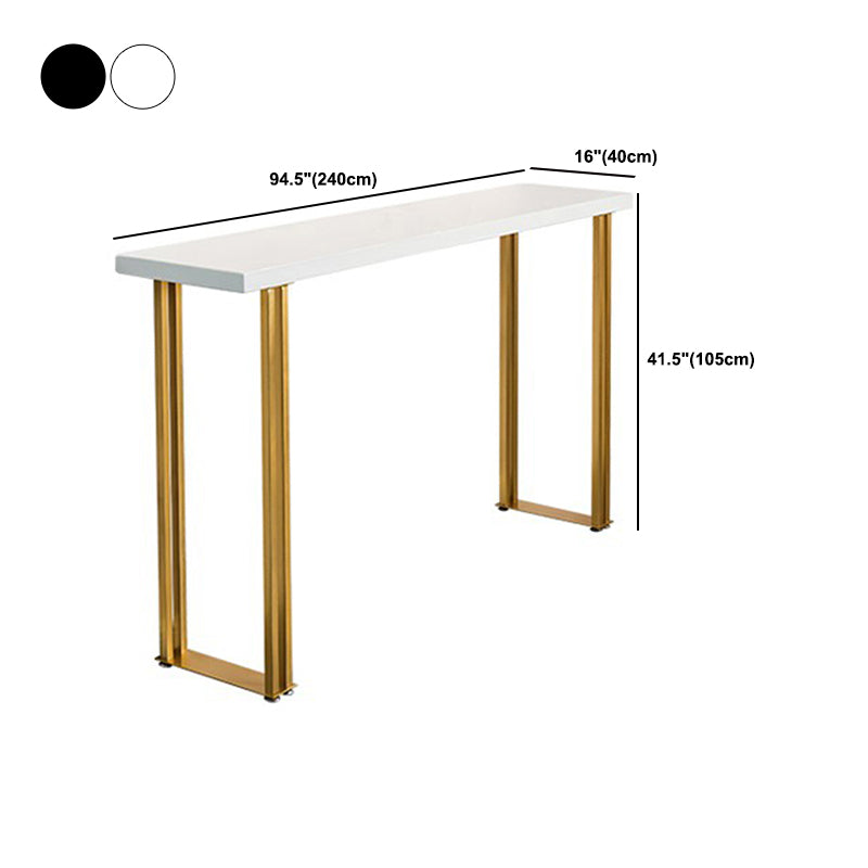 Glam Style Bar Table 42-inch Height Wood Top Bistro Table with Gold Pedestal Clearhalo 'Bar Furniture' 'Bar Tables' 'bar_tables' 'furn' 'furn_bar_tables' 'Furniture' 'Kitchen & Dining Furniture' 5245559
