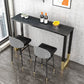 Glam Style Bar Tabel 42-inch Hoogte Stone Top Bistro Tafel met gouden voetstuk